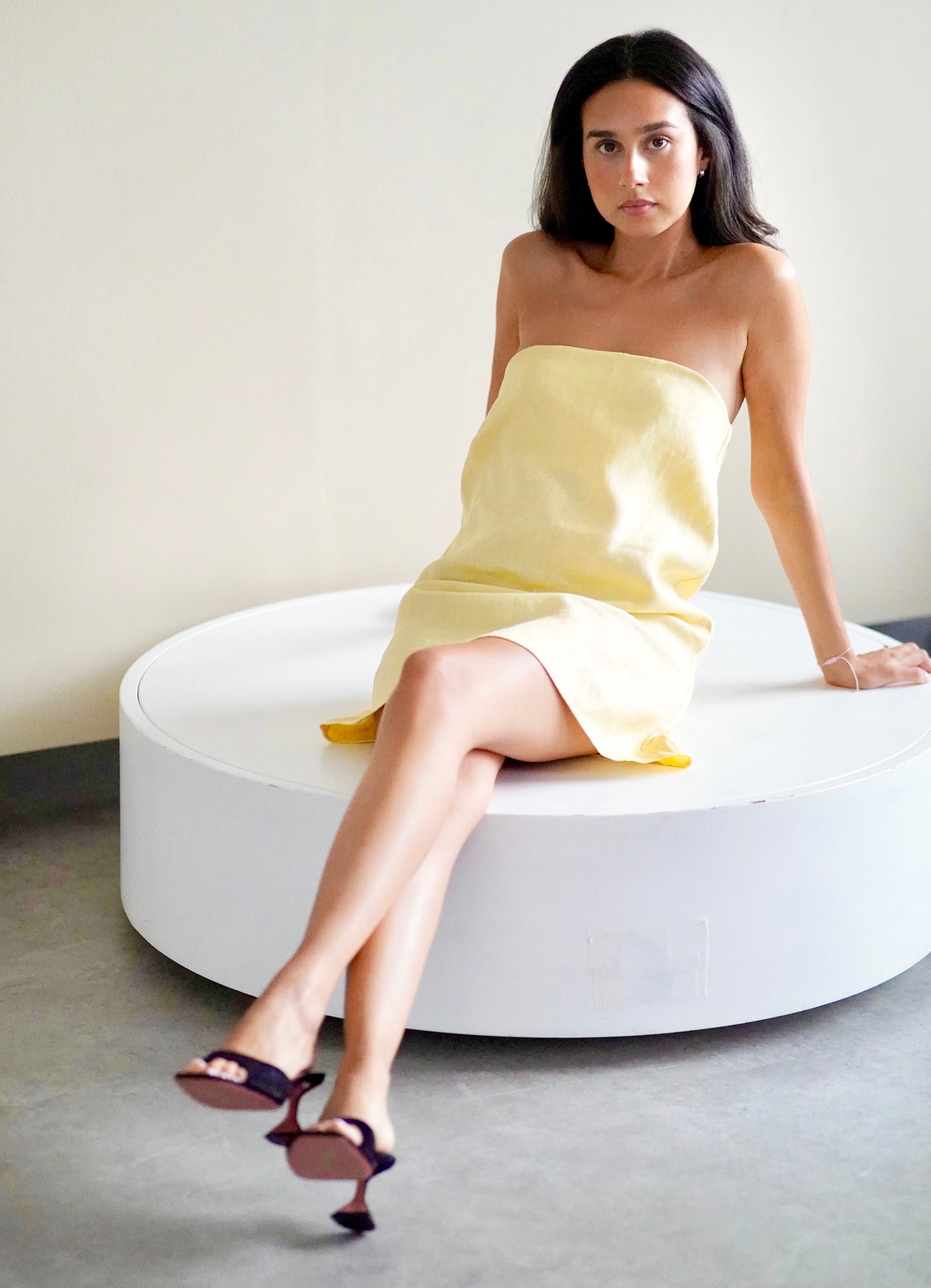 Off-shoulder Eva Mini Dress with zip closure